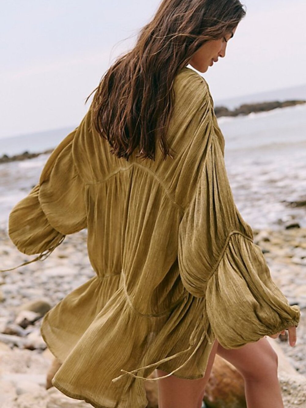 Juliet Sheer Tie-Front Duster Top